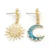 Alloy drop oil inlaid asymmetric earrings