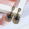 Drop-shaped Retro Alloy Diamond Earrings