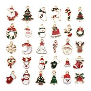 30 Christmas oil drop pendants