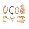 Hot Sale Alloy Fishtail Pineapple Fruit Earring Set