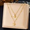 Sun Cherry Love Heart Multi-element Accessories Stainless Steel Necklace