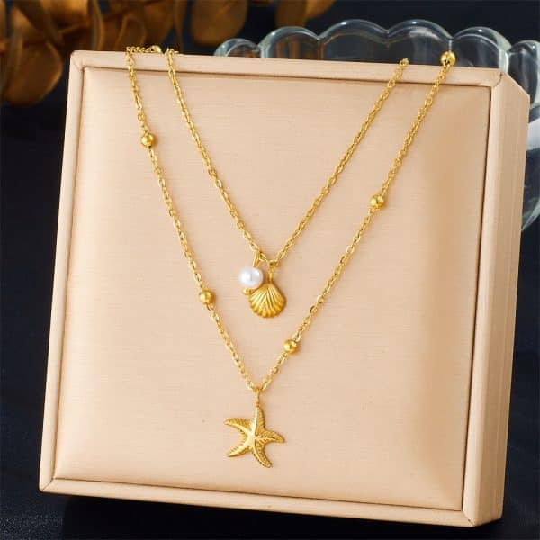 Sun Cherry Love Heart Multi-element Accessories Stainless Steel Necklace