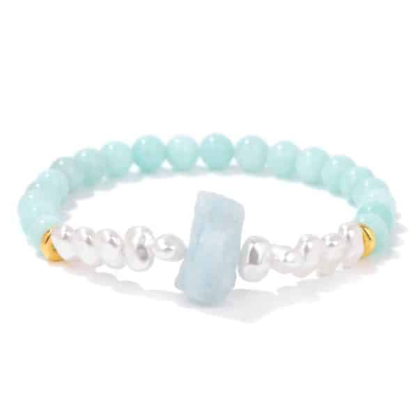 Women's Natural Imitation Sunstone Amethyst Bead Bracelet