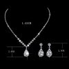 Zircon Water Drop Pendant Set Chain Bride Claw Chain Rhinestone Necklace Earrings Two Piece Set