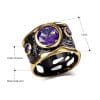 Purple Stone Jewelry Black Gold Plated Zircon Pendant