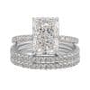S925 Sterling Silver Super Shiny Ice Flower Cut Zircon Ring Suit