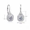 Cubic Zircon Square Geometric Drop Earrings