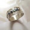 Wide Face Colored Zircon Ring With Retro Minimalist Design