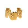 Concave-convex Scallop Wide Surface Stainless Steel Bracelet