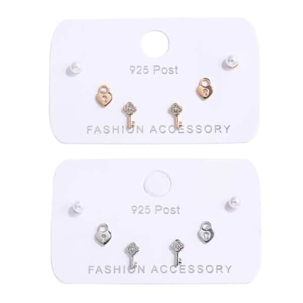 High-quality Earrings Set Small Trendy Cute Love Lock