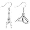 Professional Creative Compasses Set Square Eardrops Physical Lovers Earrings