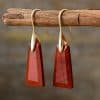Women's Natural Stone Pendant Earrings