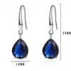 Zircon Water Drop Earrings Women's Simple Royal Blue