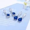 Zircon Water Drop Earrings Women's Simple Royal Blue