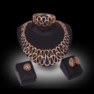 Fashion Creativity Alloy Diamond Necklace Jewelry Set