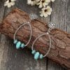 Big Circle Drop-shaped Turquoise Earrings