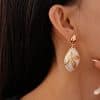 Vintage Dripping Oil Leaves Water Drop Geometry Earrings