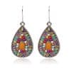 Alloy drop oil inlaid rice bead earrings