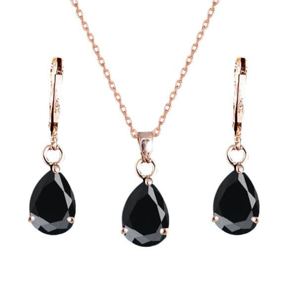 Water drop earrings necklace jewelry set