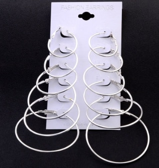Rock exaggerated multi-size ear ring earrings set personality earrings combination earrings