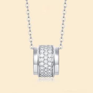 Silver Necklace Girls Moissanite Galaxy Pendant
