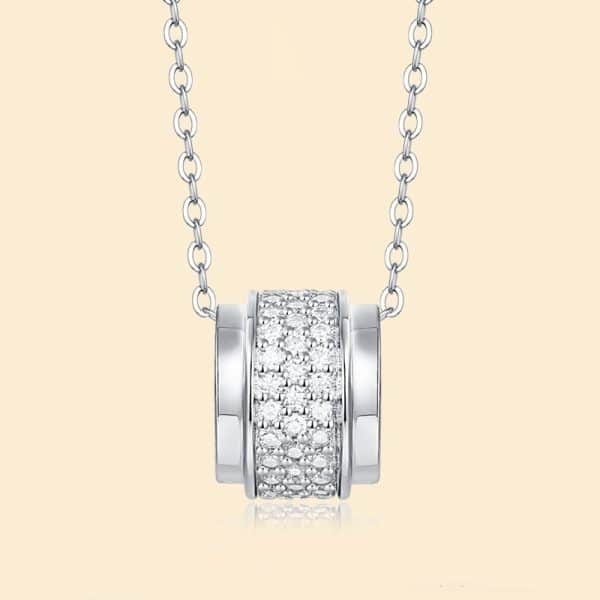 Silver Necklace Girls Moissanite Galaxy Pendant