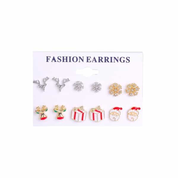 Christmas 6 Pairs Of Christmas Earrings Set Combination