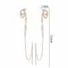 Korean Style Micro Set Zircon Flower Super Fairy Tassel Earrings Fashion Long Tassel Versatile Ear Line Earrings Female