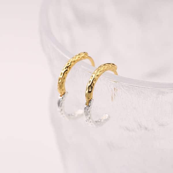 925 Sterling Silver Gold And Silver Color Matching Circle Ear Clip Women
