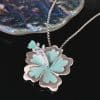 Summer Luminous Flower Necklace Metal Silver Petals Light-emitting Pendant Female