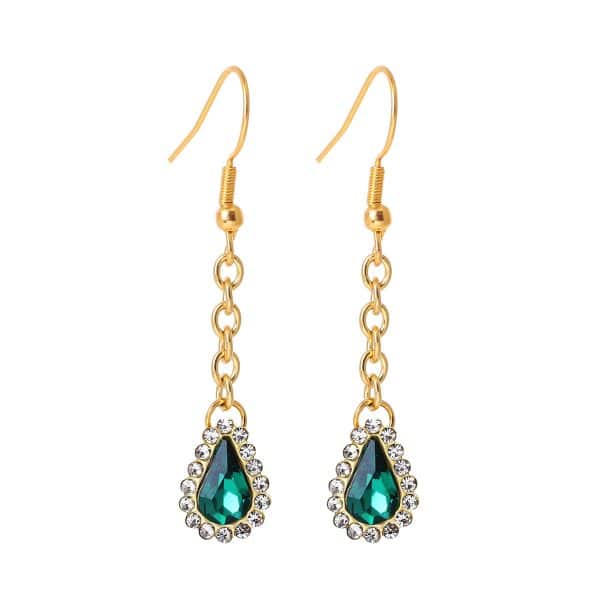 Gold Diamond Water Drop Stainless Steel Eardrop Women's
