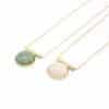 European and American style jewelry, snake leather chain, long green stone, white stone round inlaid necklace