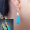 Drop-shaped gemstone earrings