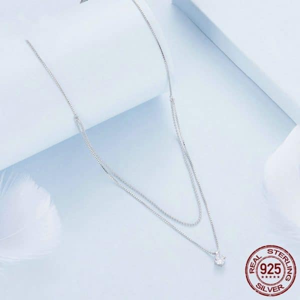 All-matching New Shining Double-layer Necklace S925 Sterling Silver Personality