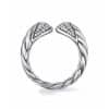 925 Sterling Silver Double-headed Snake Design Ring For Women
