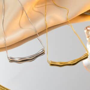 Women's High-grade Irregular Pleated Titanium Steel Necklace