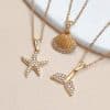 Strong Color Retention 18K Gold Ocean Series Pendant Gold Necklace