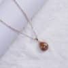Water Drop Rose Gold Rhinestone Elegant Pink Color Necklace