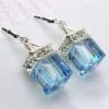 Cube olivine Drop Earrings
