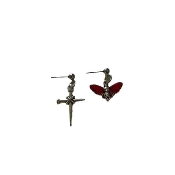 Stainless Steel Studs Asymmetric Set Of Crosses