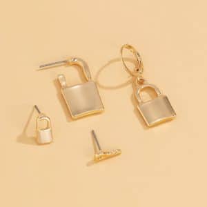 Simple And Fashionable Key Lock Earring Set Personality