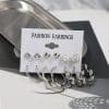 Simple Earrings 6 Pairs With Diamonds Earings Set