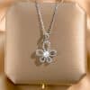 Women's High-grade Silver Pearl SUNFLOWER Necklace