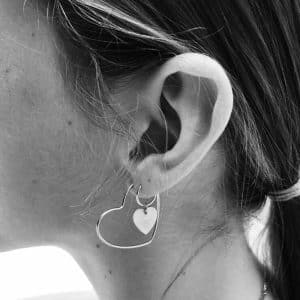 Geometric peach heart earrings earrings set