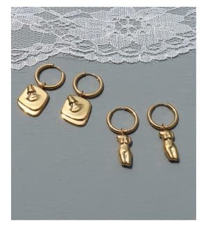 Body Art Side Face Heavy Circle Earrings
