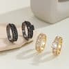 Copper Inlaid Zircon Ear Of Rice Advanced Couple Ring