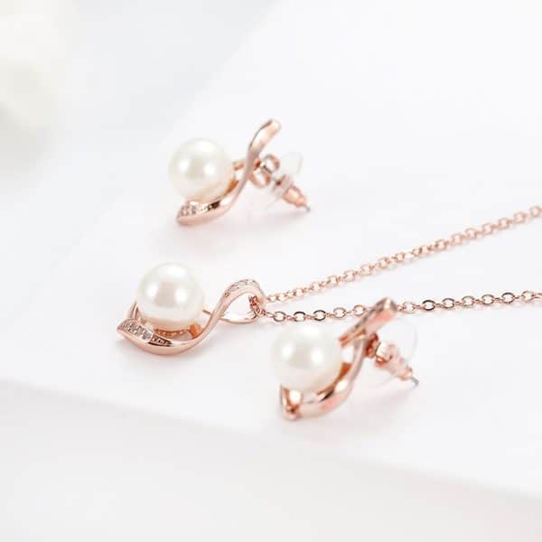 Creative Two-piece Alloy Pearl Jewelry Set Simple And