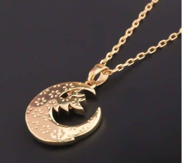 Handmade Enamel Crescent Necklace Original Clavicle