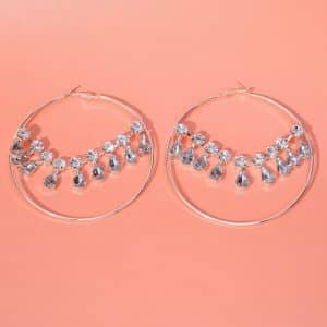 Simple Jewelry Circle Colorful Pendant Water Drop Earrings