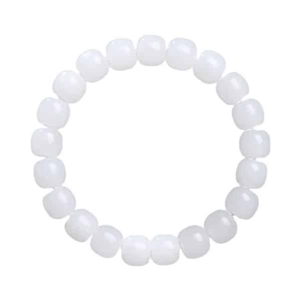 White Jade Barrel Beads Men's And Women's Bracelet